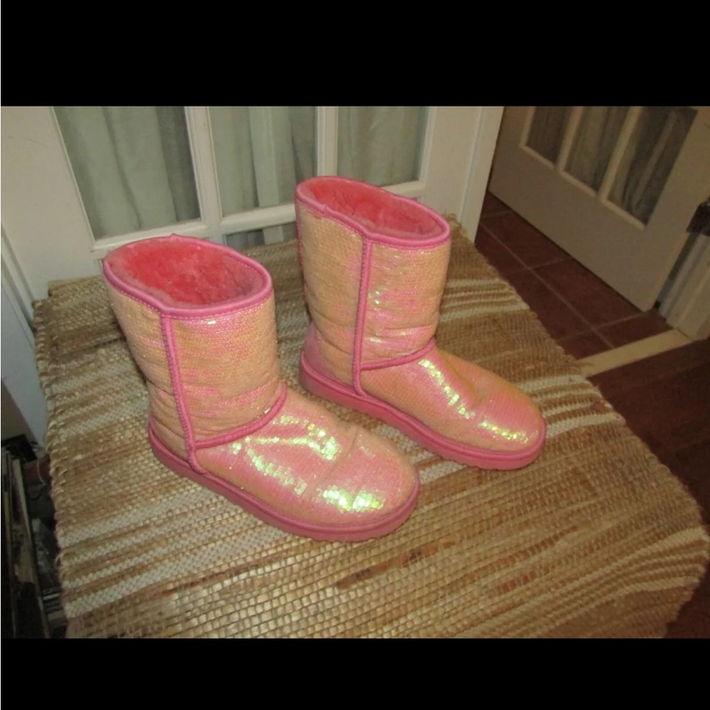 Pink Sequined Uggs Size 8